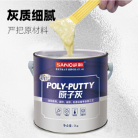 三和 原子灰+固化剂 汽车漆面凹痕划痕快干型补土 木器家具腻子膏 3kg/罐
