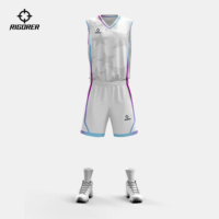 准者 高端数码印成人个性篮球服轻薄透气套装 集梦球服市售白 3XL