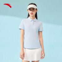 安踏劳保速干T丨短袖翻领 POLO衫女跑步休闲运动上衣L(女170)