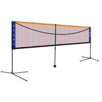 英辉(INVUI)羽毛球网架移动便携式 羽毛球架 可调节标准6.1米双打 带球网