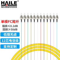 海乐12FC-S1.5 FC电信级单模12芯束装束状尾纤