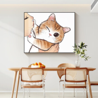 好久不见电表箱装饰画萌宠猫咪50*40cm