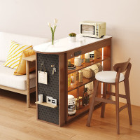 罗森伸缩吧台家用隔断中古风岩板台面