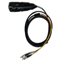 讯光SUPCOM室外野战光缆转接器大头FCSCST 2芯单模光缆尾纤塑壳品字3米