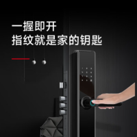 德力西密码锁F11 AI指纹识别+远程临时密码+门铃 含改孔+安装