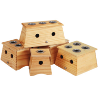 可孚木质艾灸盒单孔+10支艾条 随身灸腰部腹部关节膝盖手肘实木器具