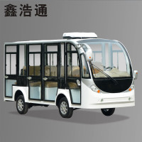 鑫浩通电动观光车四轮11座全封闭+吸顶空调高配