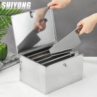 十咏不锈钢带盖刀箱 5格商用加厚厨房刀架