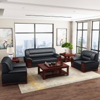 隆旭办公沙发接待沙发商务皮沙发 西皮单人位