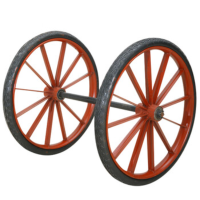 康格雅翻斗车手推车工地灰斗车轮胎 红色26型耐磨实心轮+实心轴