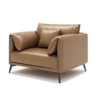 兰冉办公沙发 商务接待区客厅治谈简约皮艺沙发 单人位