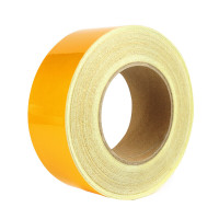 谋福 L8409反光胶带 反光标识警戒线墙贴地板贴标志 反光膜警示胶带 长45.7米(10cm宽 黄色 )