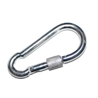 谋福[严选定制] 8734安全钩救生扣 挂钩挂扣全钢登山扣 带锁登山扣 背包扣 5个装