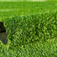 谋福111 草坪垫子工程围挡假草绿色人造人工草皮户外15mm军绿色 2米*2米 (加密款)