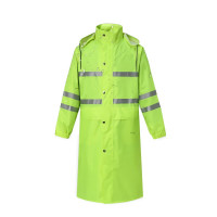 谋福长款雨衣外套男上衣荧光绿反光雨衣全身保安执勤物业保洁救援巡逻