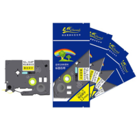 e代标签色带12mm黄底黑字TZe-631标签色带4支装 适用brothe PT-D210标签机打印机打印纸