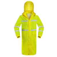 谋福 8019系列 保安巡逻风衣式雨衣交通路政雨衣(荧光黄连体风衣款) 2XL-175可定制
