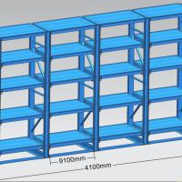 山威 模具架重型加D厚全开抽屉式半开抽拉式存放架五金压铸注塑货半开4节4层16抽带封顶