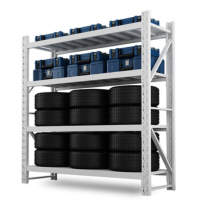 施尔福白色重型仓储货架 白色四层主架 150*60*200cm-加厚520KG/层