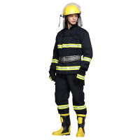 谋福8626消防服套装14款消防员战斗服 消防员防护服180[3C认证款 5件套(含头盔手套腰带服装靴子)]