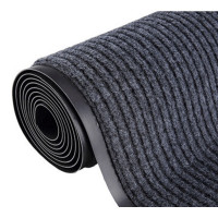 谋福350 地垫门垫进门厨房耐脏防滑防水垫地毯楼梯门口脚垫可裁剪(深灰色加厚加密款2.0米宽*1米)