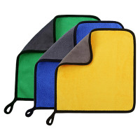 谋福 782 抹布洗碗布懒人家用清洁擦厨房用品不沾油抹桌子巾不掉毛吸水毛巾 [3条装]30*30颜色搭配