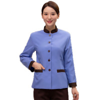 谋福 395 医院小区保洁酒店工作服长袖酒店物业清洁阿姨保洁服秋冬家政保洁 蓝色长袖L-7XL