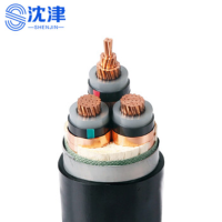 沈津电缆 国标铜芯铠装3芯高压电缆 ZC-YJV22-8.7/15KV-3*185平方 1米价