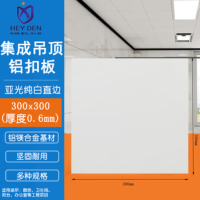 海沃盾集成吊顶铝扣板30x30cm 0.6mm亚光纯白直边(含配件10块装)