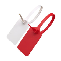 一次性塑料标牌扎带定制 50X30红色 50条 扎带长235MM 封条防盗扣物流吊牌挂签电缆标识牌标签牌X