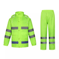 优合创佳户外执勤分体雨衣 荧光绿环卫雨衣套装 交通执勤雨衣
