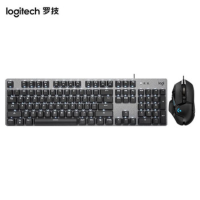 罗技有线游戏键鼠套装黑色TTC轴 红轴机械键盘 人体工学RGB有线鼠标[K845+G502HERO]