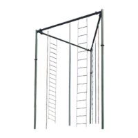 特泽瓦高空拓展训练器材三面爬绳杆攀爬架爬绳爬杆软梯户外训练爬绳杆140管宽4米高7米