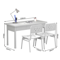 百业青钢制学习桌椅组合 1.2米电脑桌椅/三抽二椅