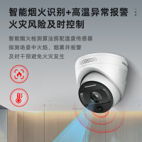 海康威视监控摄像头400万红外夜视AI烟火检测值岗检测电源供电仓库消防室内监控HF-V3N-P 4MM