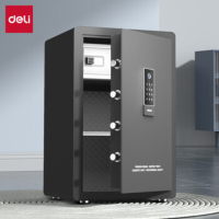 得力AE232-W保险柜 WiFi指纹密码全钢保险箱 小型入墙入柜式 [智能WiFi]60cm带内柜自动开门 黑色