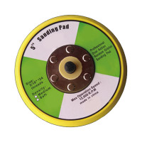 得豫工品气动打磨盘 拉绒片底盘 气动抛光盘5寸自粘盘125mm(无孔)螺杆8mm