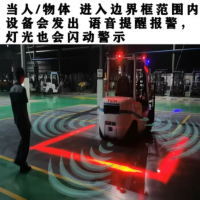 悍维特叉车警示灯 一字红蓝光射灯(带语音)倒车安全区域示宽边界