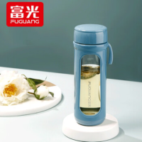 富光男士办公室防摔泡茶杯 蓝色400ml
