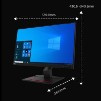 联想ThinkVision T24t-20 23.8英寸触摸屏显示器 Type-C接口 90W反向供电 十点触控