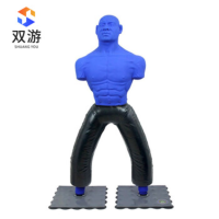 双游硅胶拳击沙袋 不倒翁立式橡胶假人 蓝色皮革双盘人沙袋SY-1109