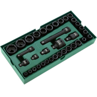 世达09914工具托组套36件 3/8"x1/2"系列风动套筒