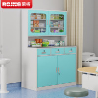 荣将药品柜西药柜医药柜医务室诊所钢制储物柜不锈钢调剂台蓝白1.2 蓝白西药柜1.2米宽