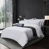 源生活白色酒店四件套 新疆长绒棉加厚床单被套枕套1.8米床