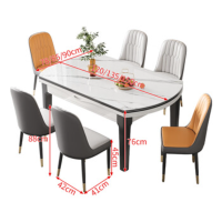 丰舍方圆两用家用1.5米单餐桌 12MM亮光雪山白岩板