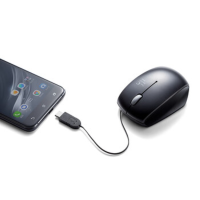 SANWA SUPPLY有线鼠标400-MA100 可伸缩Type-C接口 适用平板安卓苹果手机Mac 连接线65cm