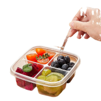 优合创佳透明四格水果拼盒17.5*17.5*13cm 200套/箱