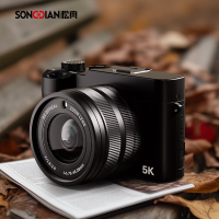 松典数码相机6400万前后双摄8倍光学变焦高清微单照相机摄像vlog 官方标配 256G内存 黑色