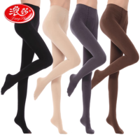 苏宁 浪莎 丝袜 黑色女薄款防勾丝春秋季连裤袜 黑色踩脚1+黑色踩脚1 1800D薄绒款(适合9~19℃)