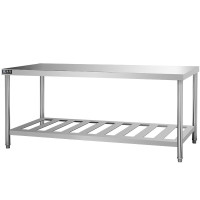 圣托不锈钢工作台加厚揉面台 饭店厨房打荷台商用 切菜桌子双层操作台 STTA-TG18C
